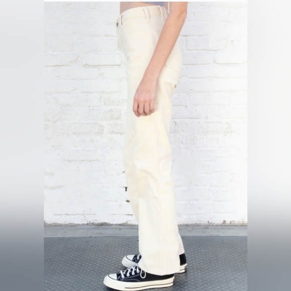 Brandy Melville Lisa cream bootcut high waisted corduroy - Picture 3 of 8